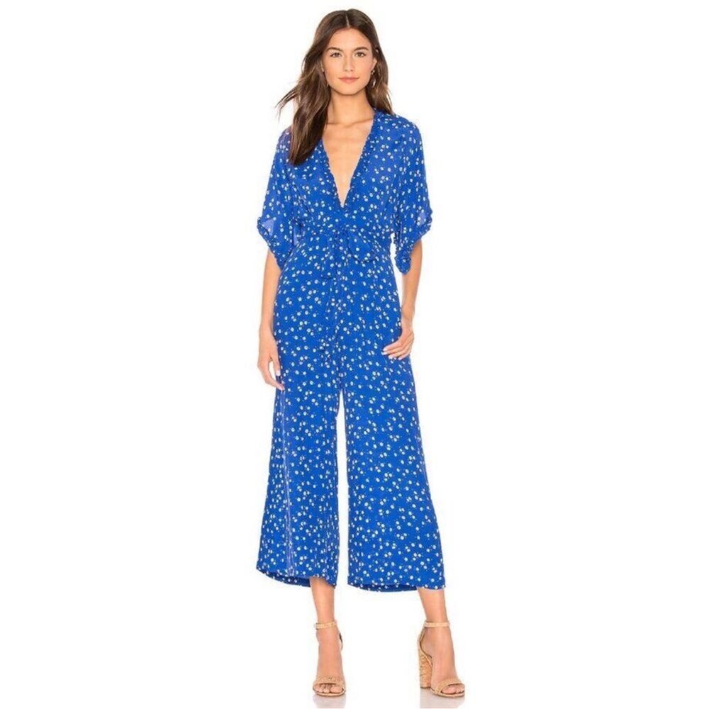 FAITHFULL THE BRAND / La Villa cobalt floral jumpsuit